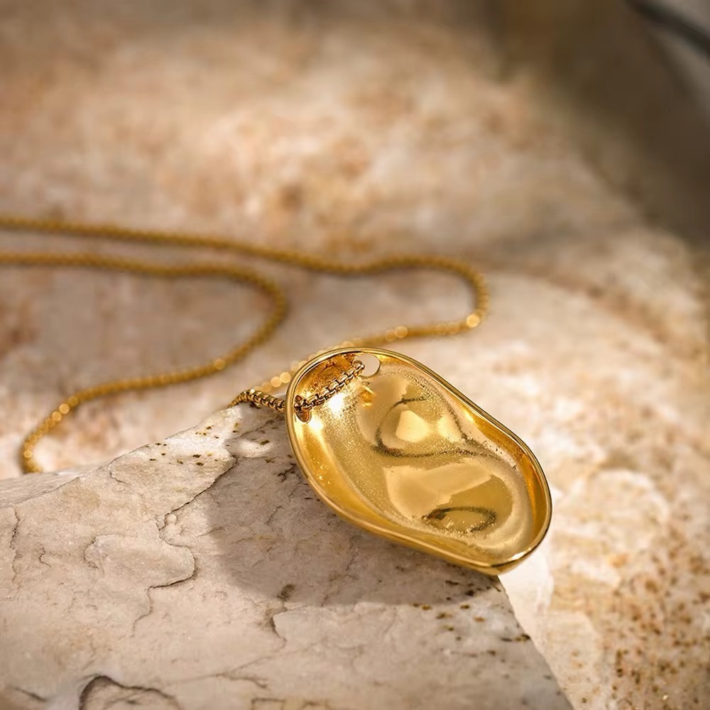 18K Gold Plated Abstract Sculptural Statement Pendant Necklace - Picture 10 of 10
